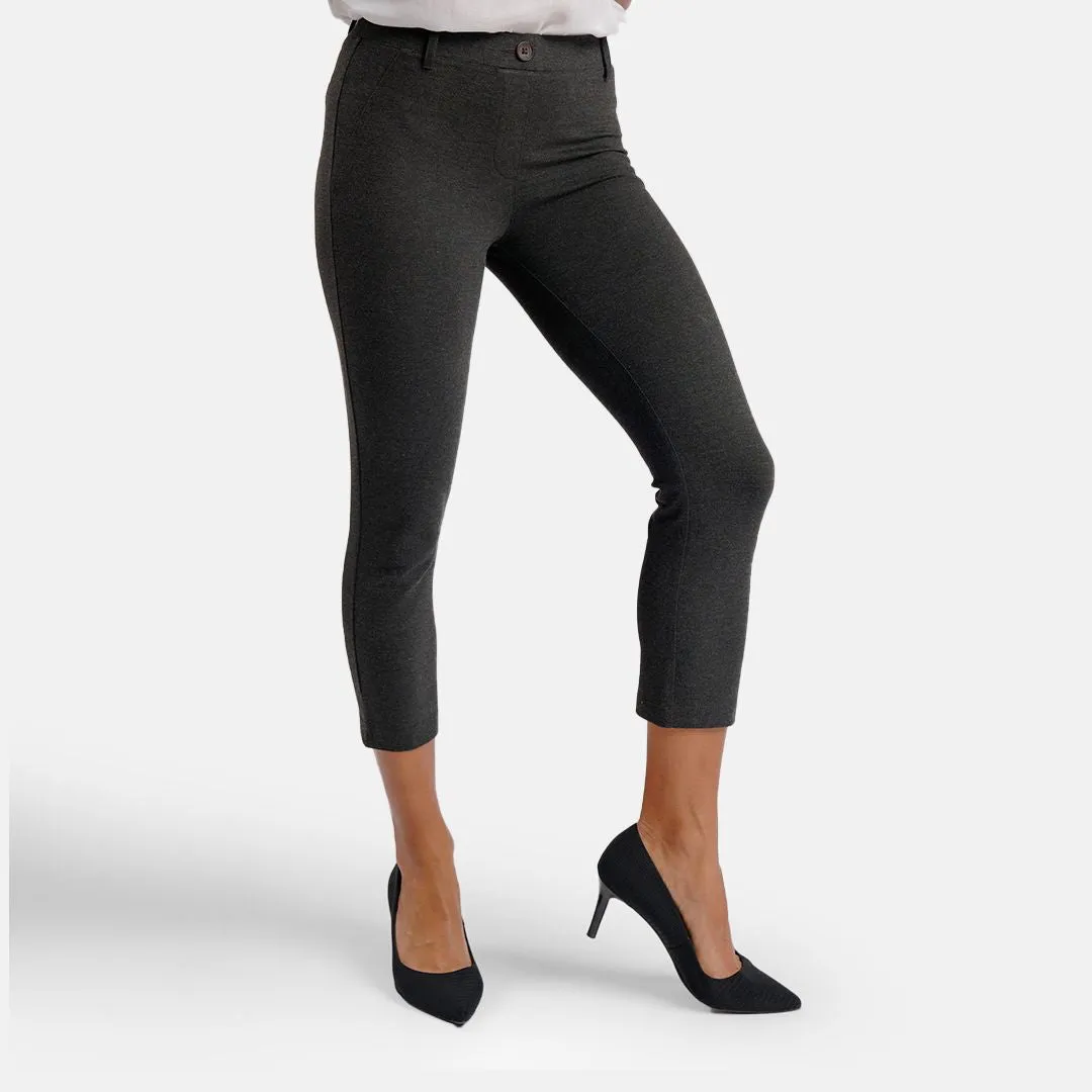Crop | Classic Dress Pant Yoga Pants (Charcoal)