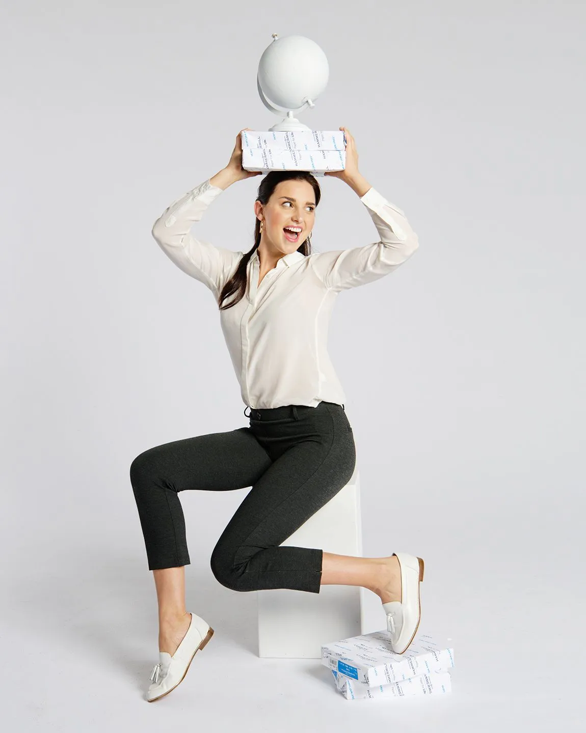 Crop | Classic Dress Pant Yoga Pants (Charcoal)