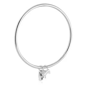Dachshund Personalised Dog Tag Silver Bangle