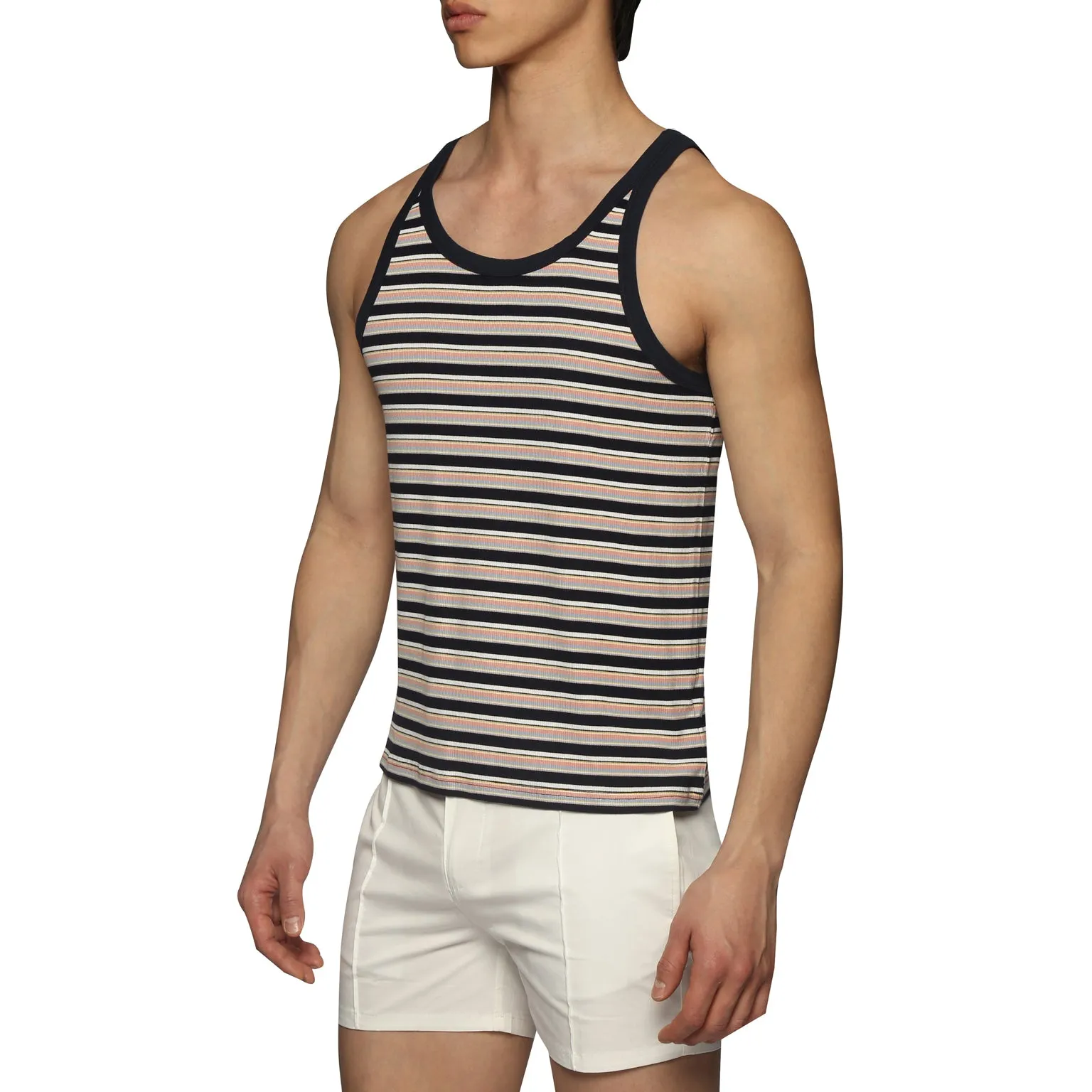 Dark Navy Stripe Roma Yarn Dye Tank