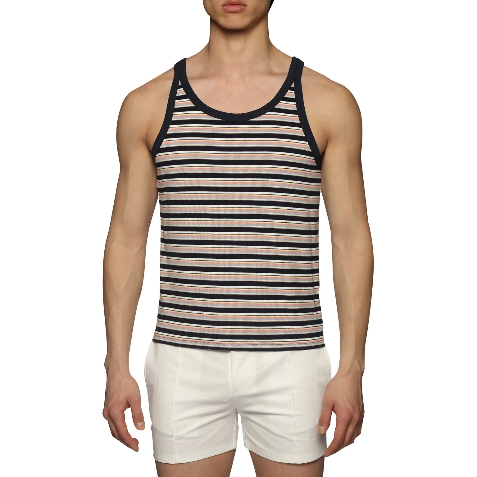 Dark Navy Stripe Roma Yarn Dye Tank