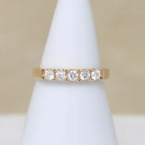 Elegant Five Diamond & Yellow Gold Band by 720