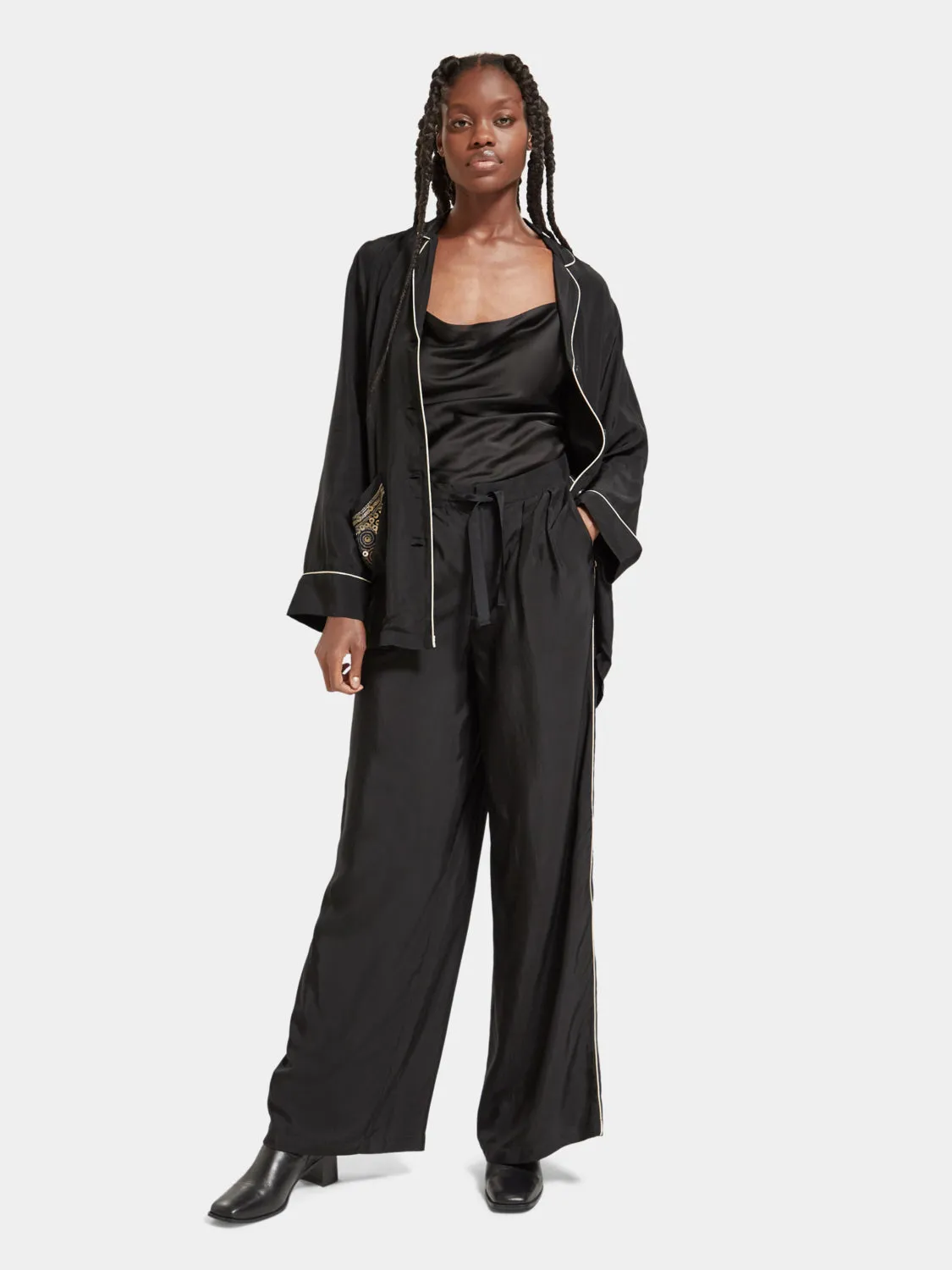 Eleni high-rise wide-leg pants