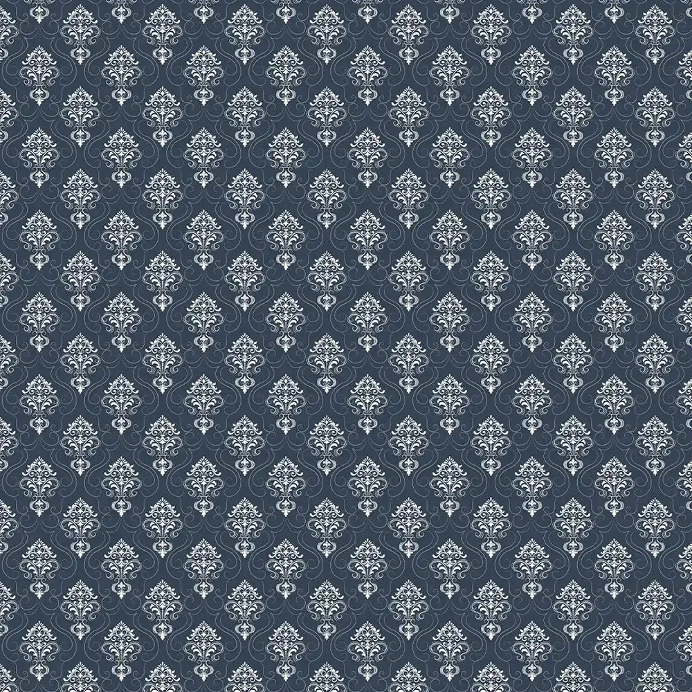 Falguni Damask Wallpaper Roll in Blue Color