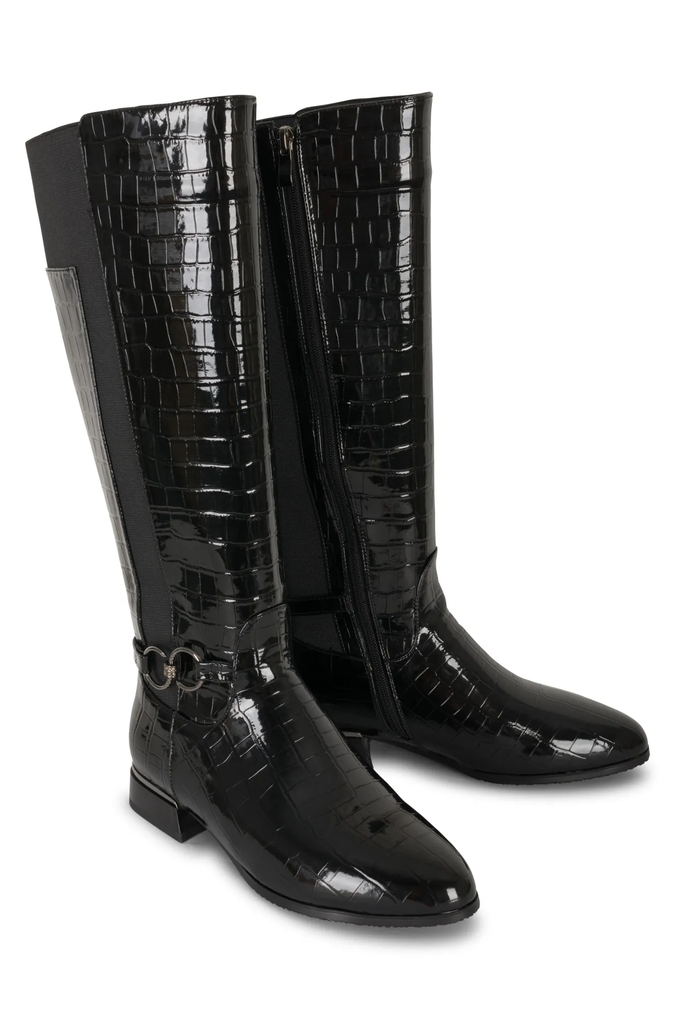 Faux Patent Leather Tall Boot | BLACK | REED ZZ