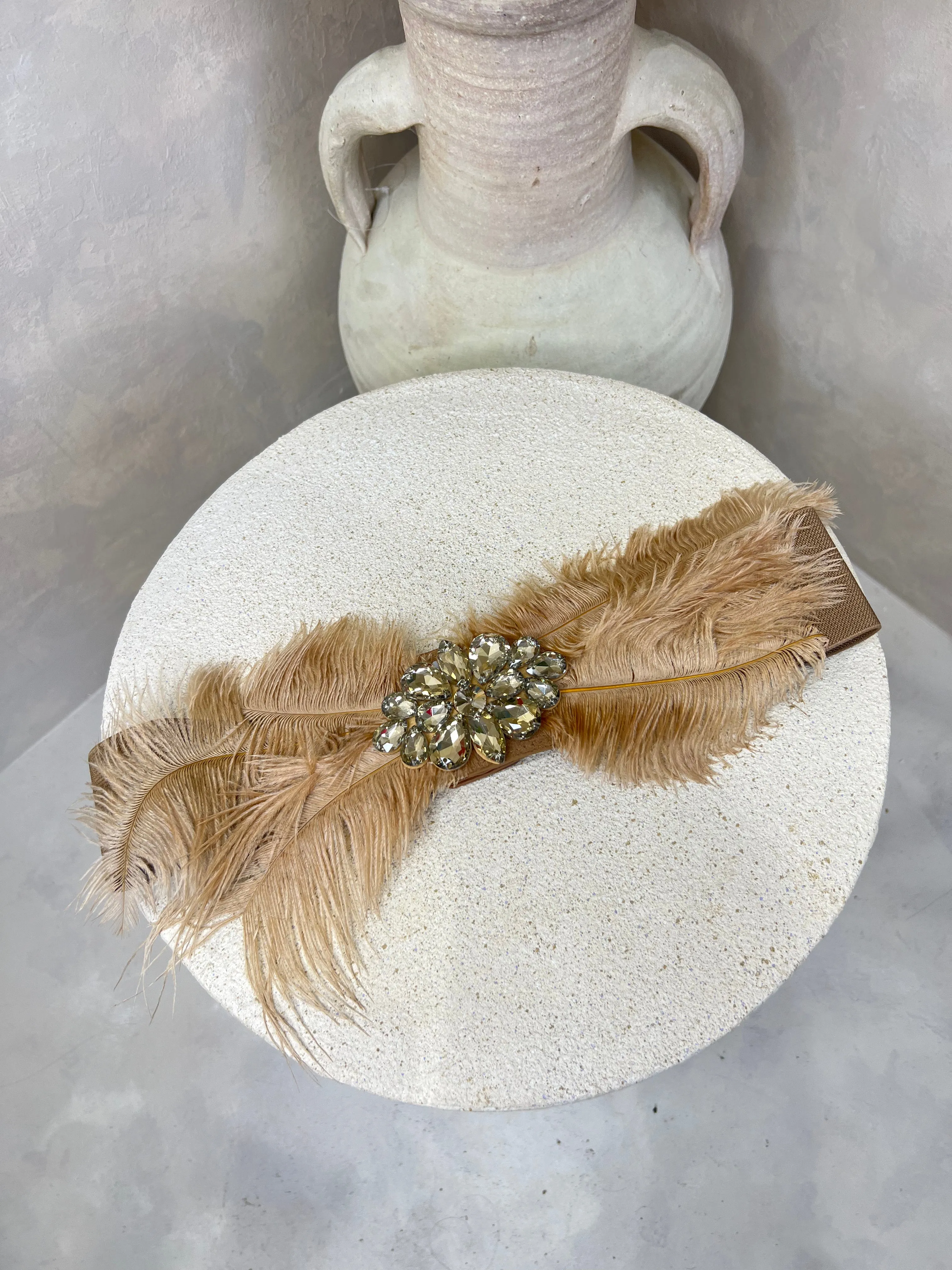 Feather And Diamante Belt
