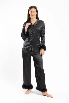 Feather Trims Pyjama Set