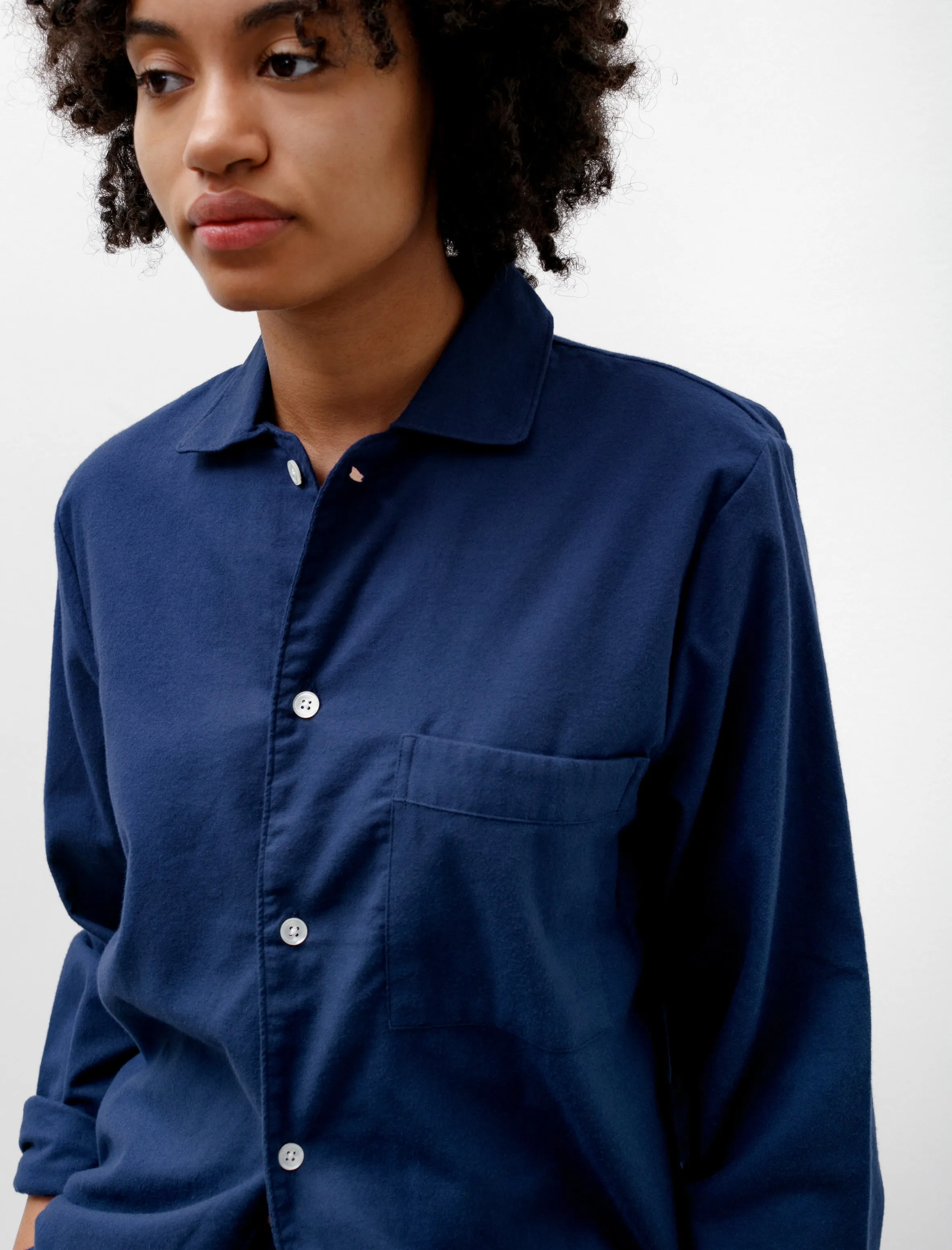 Flannel Pyjama Shirt Silent Blue