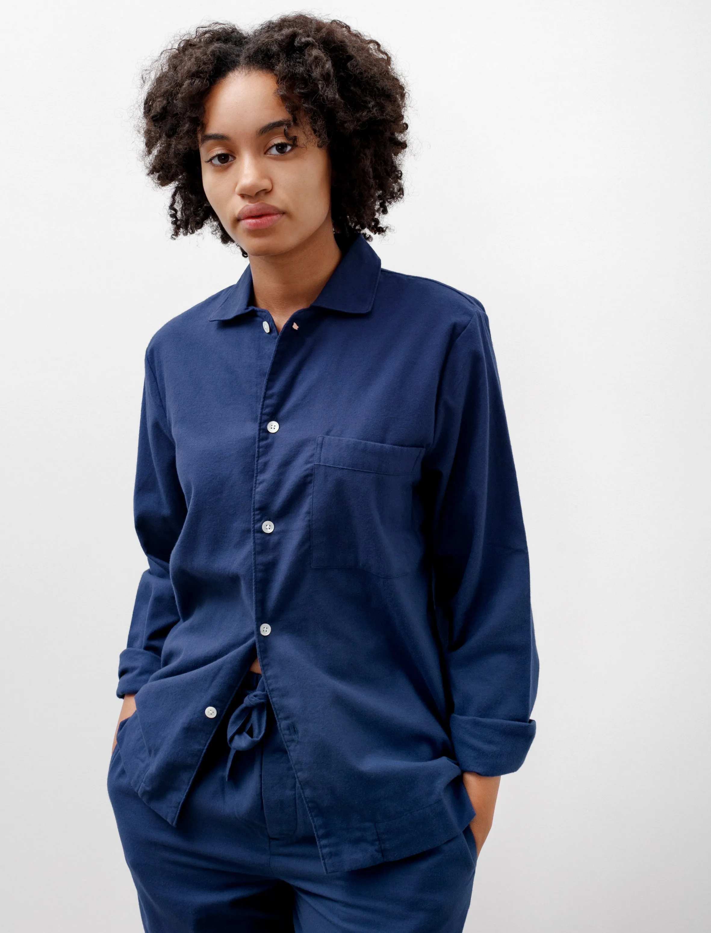 Flannel Pyjama Shirt Silent Blue