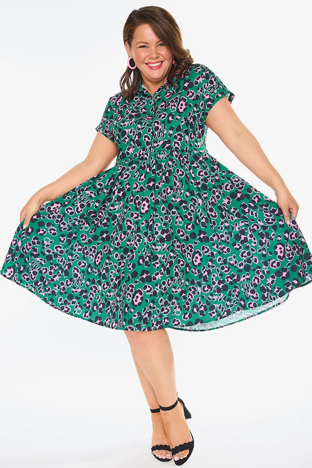 Frankie Green Leopard Dress