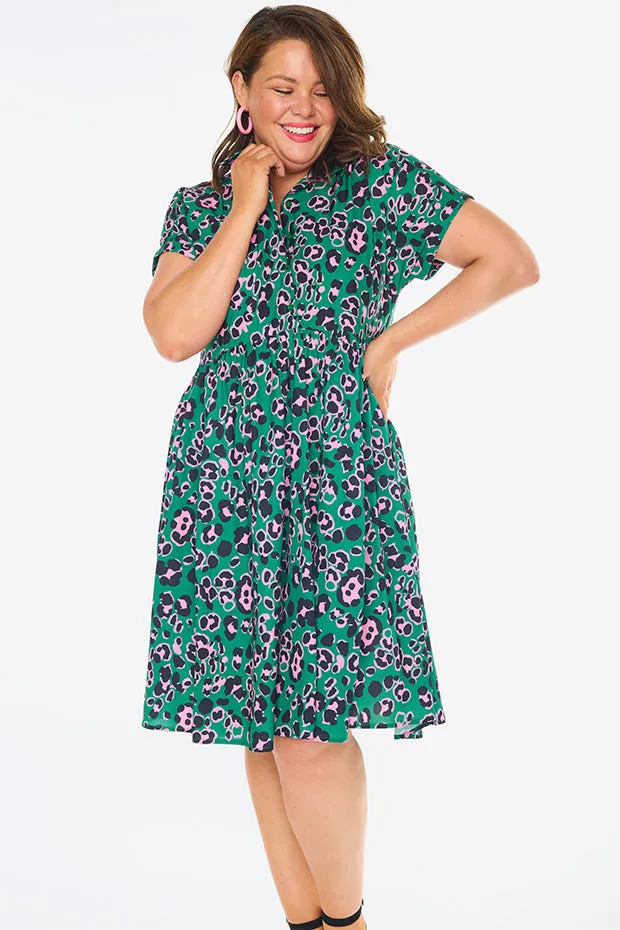 Frankie Green Leopard Dress