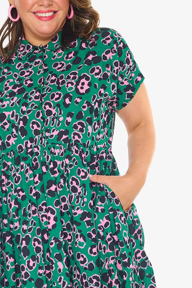 Frankie Green Leopard Dress