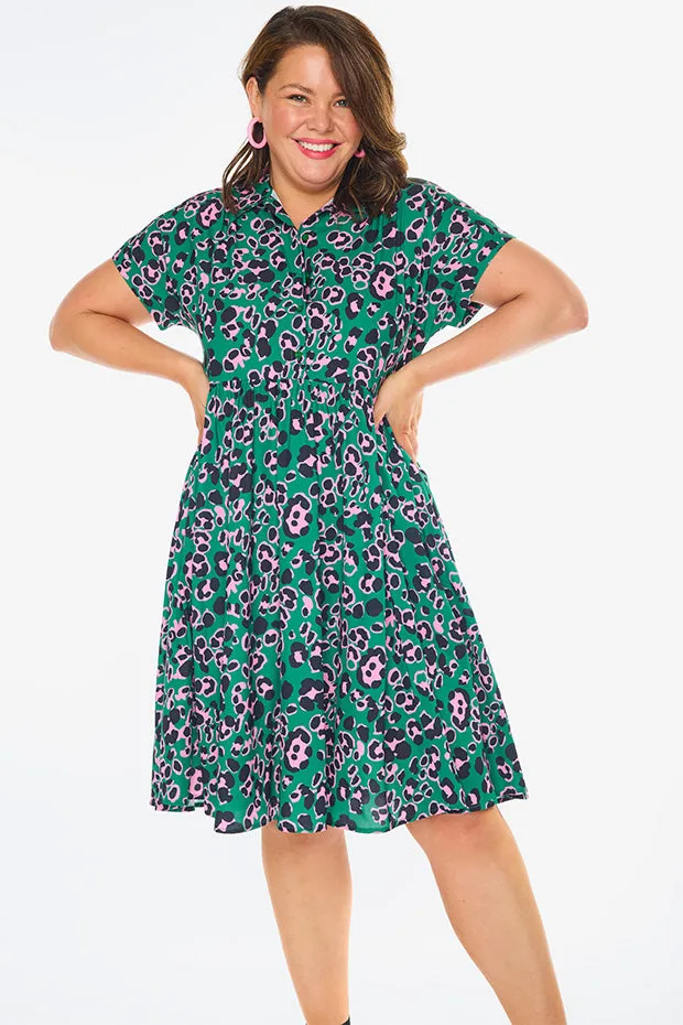 Frankie Green Leopard Dress