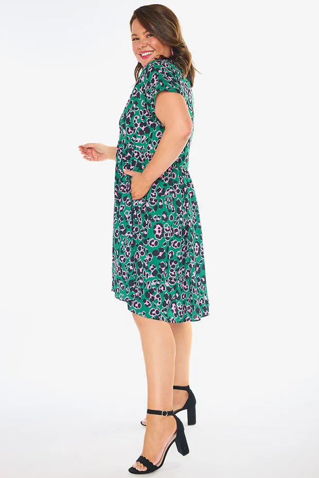 Frankie Green Leopard Dress