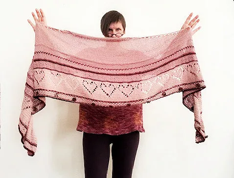 Heart Crescent shawl