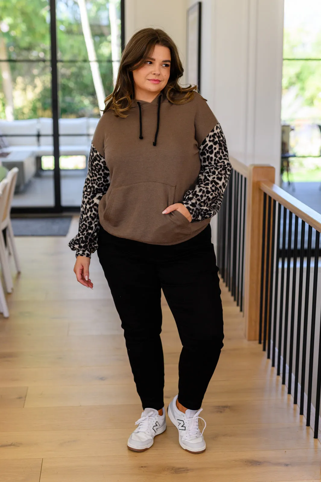 Here And There Leopard Print Hoodie - Online Exclusive