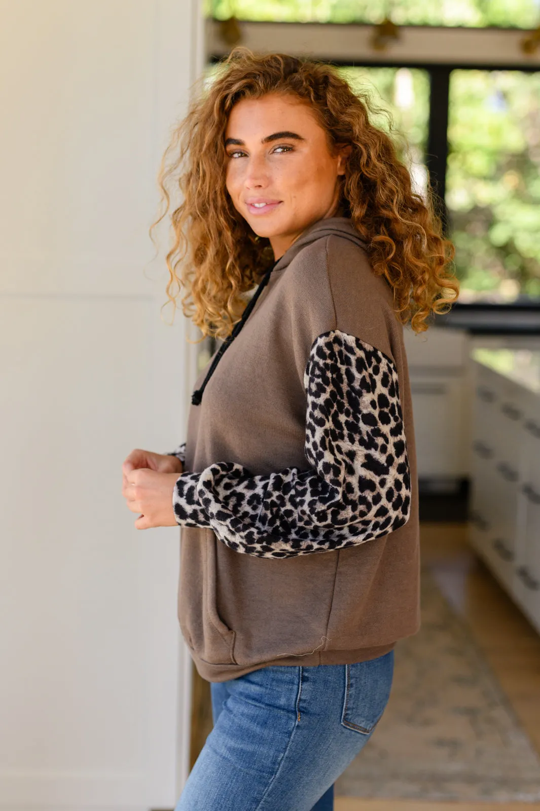 Here And There Leopard Print Hoodie - Online Exclusive