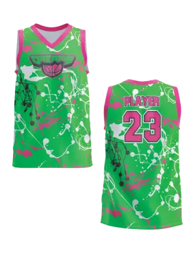 Hoop Dreams Neon Green Basketball Men's basketball  Full-Dye Jersey