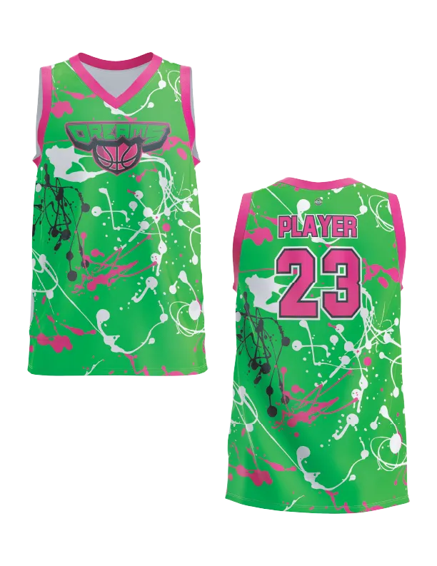 Hoop Dreams Neon Green Basketball Men's basketball  Full-Dye Jersey