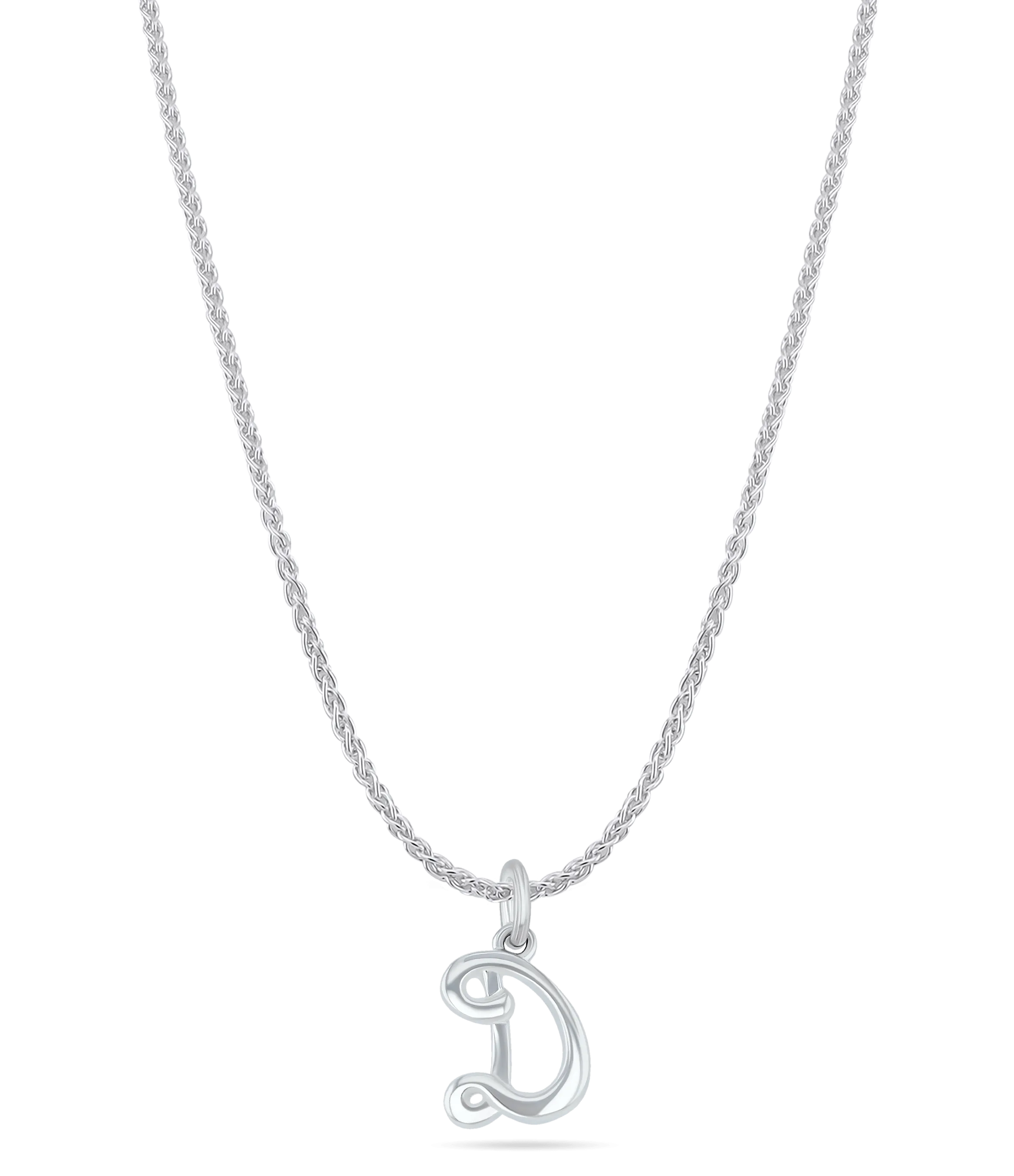 Initial D Love Letter Mini Pendant in Silver