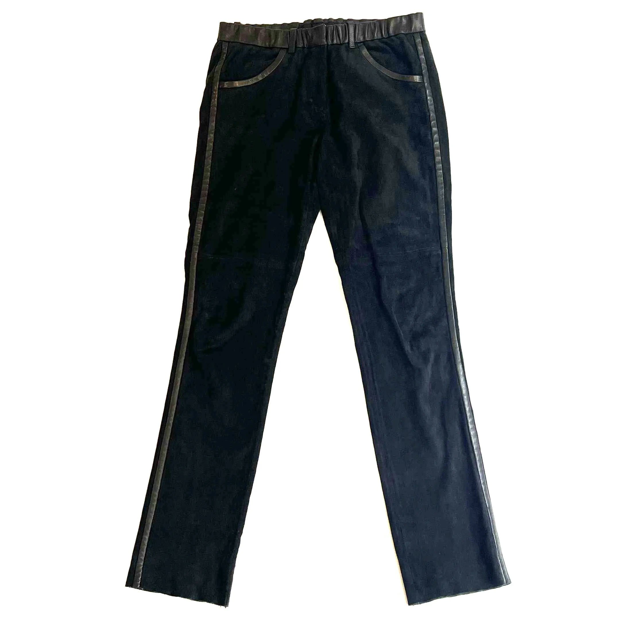 Isabel Marant Black Stretch Suede Skinny Pants S