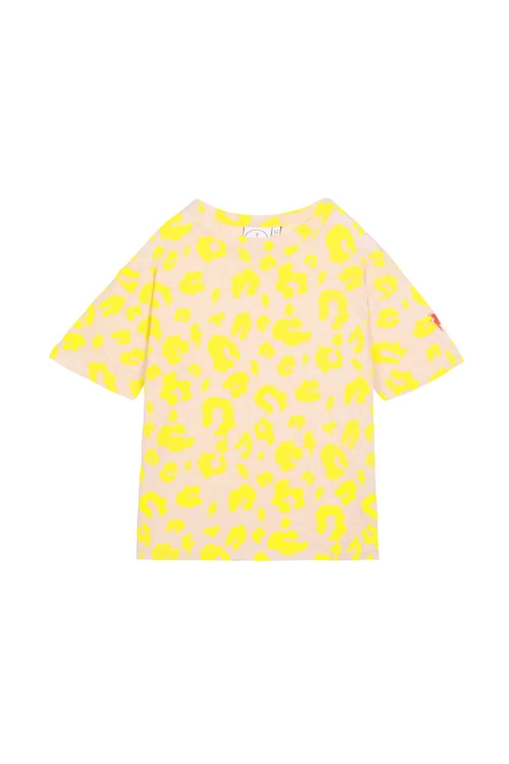 Kids Blush with Neon Yellow Leopard Oversized T-Shirt