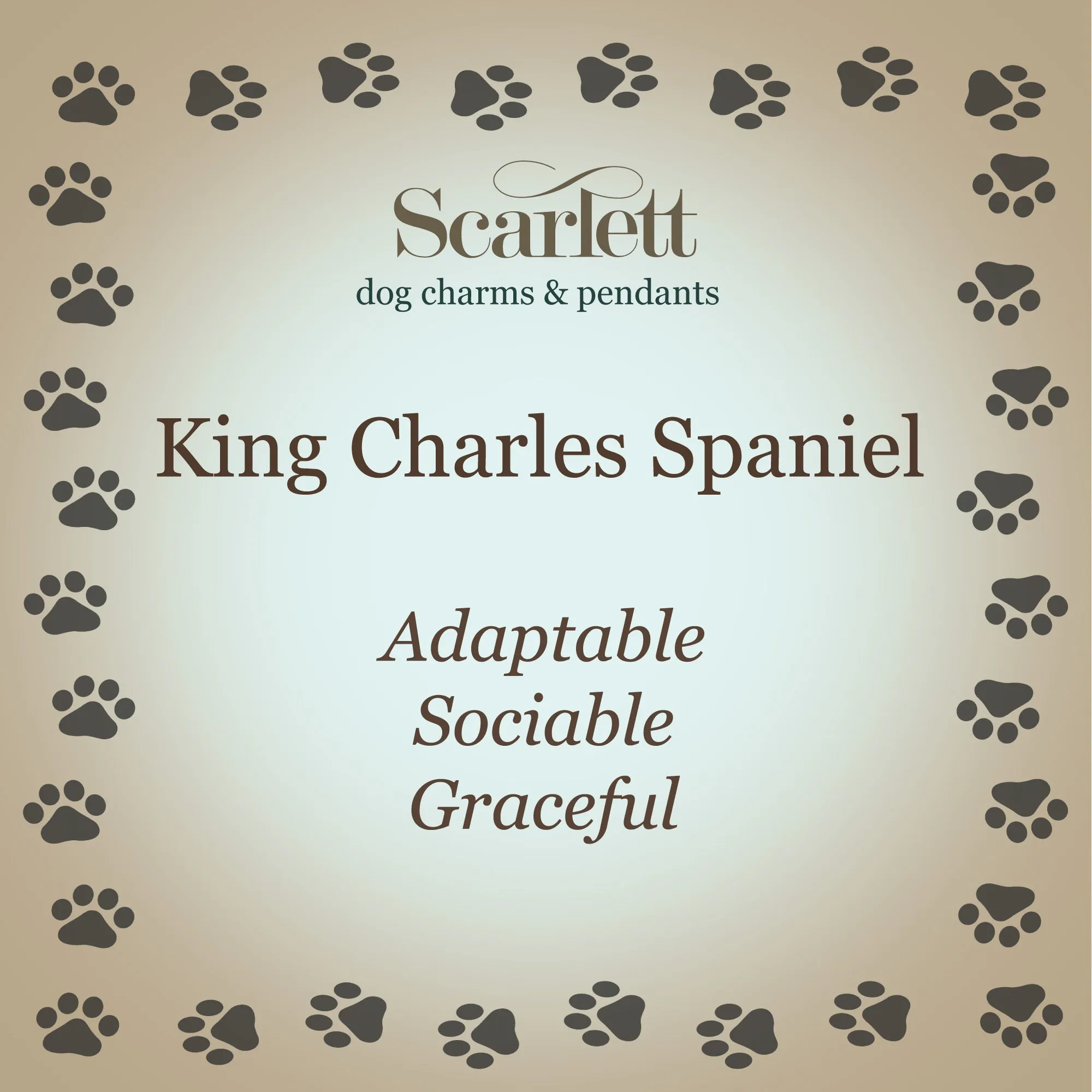 King Charles Spaniel Personalised Silver Dog Tag Necklace