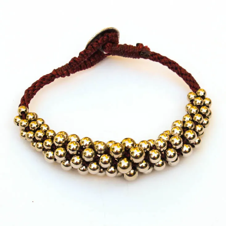 Kumihimo Bracelet with Graduated Metal Beads