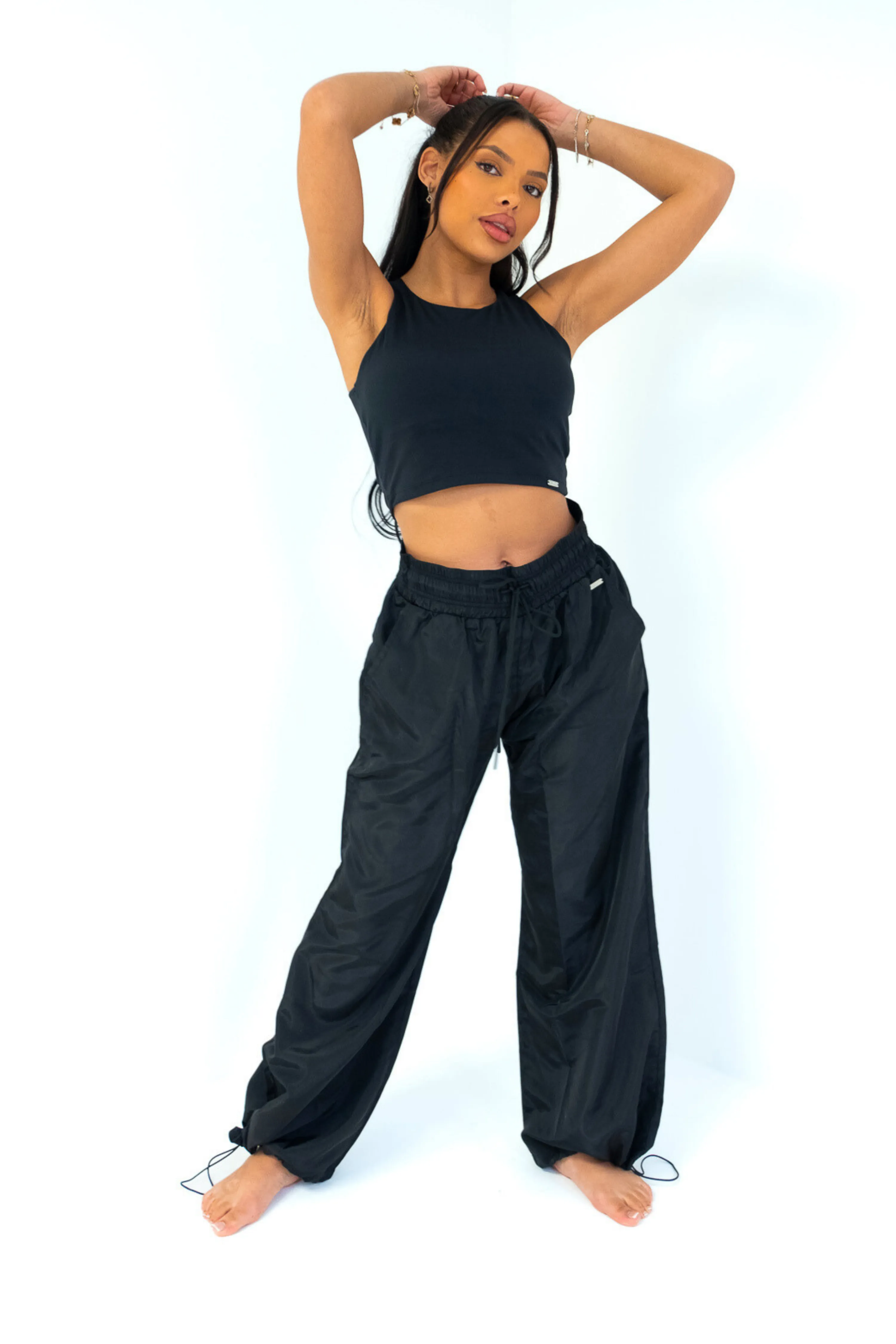 Lightweight Parachute Pants Black