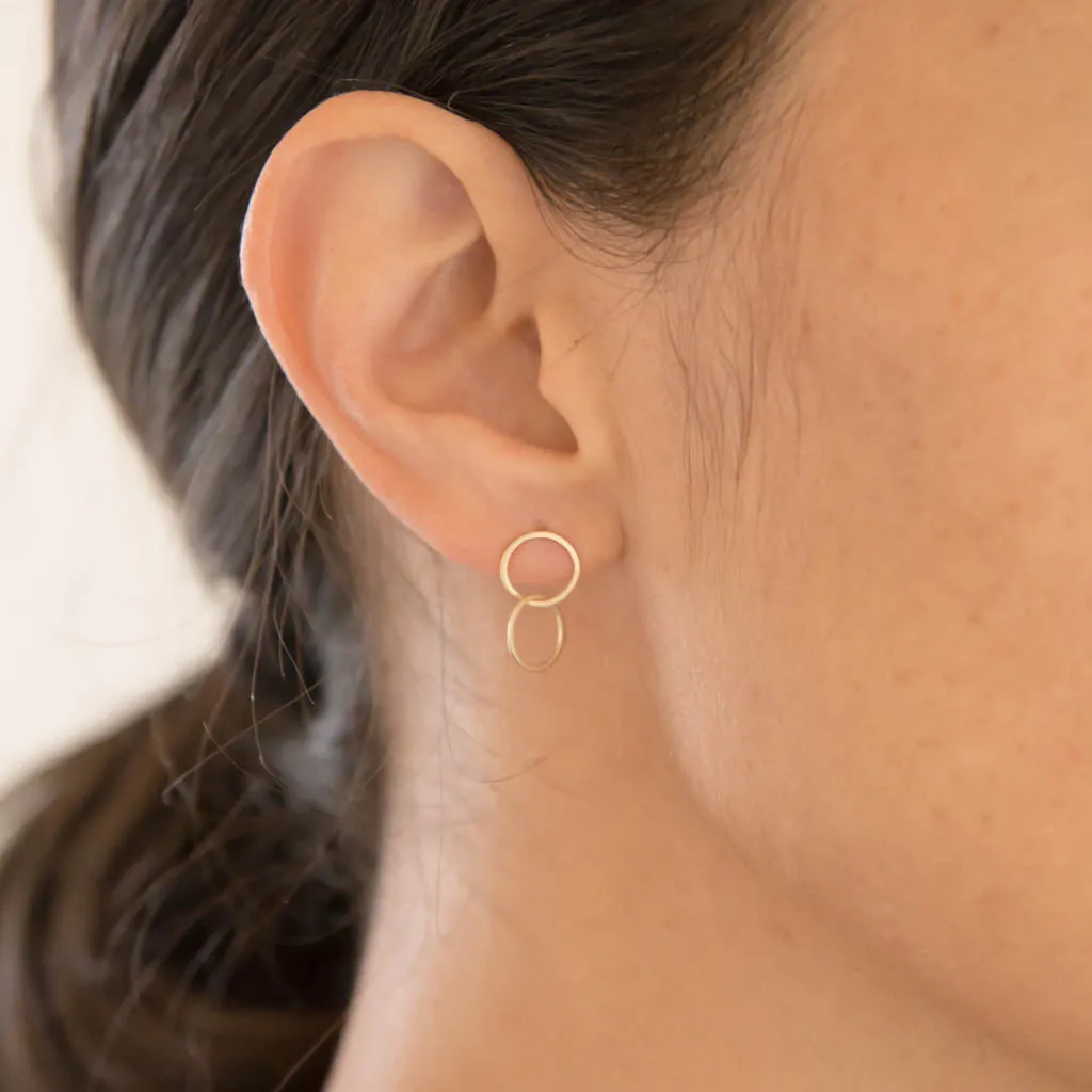 <!--ER814-->double circle stud drops