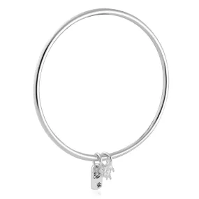 Maltipoo Personalised Dog Tag Silver Bangle