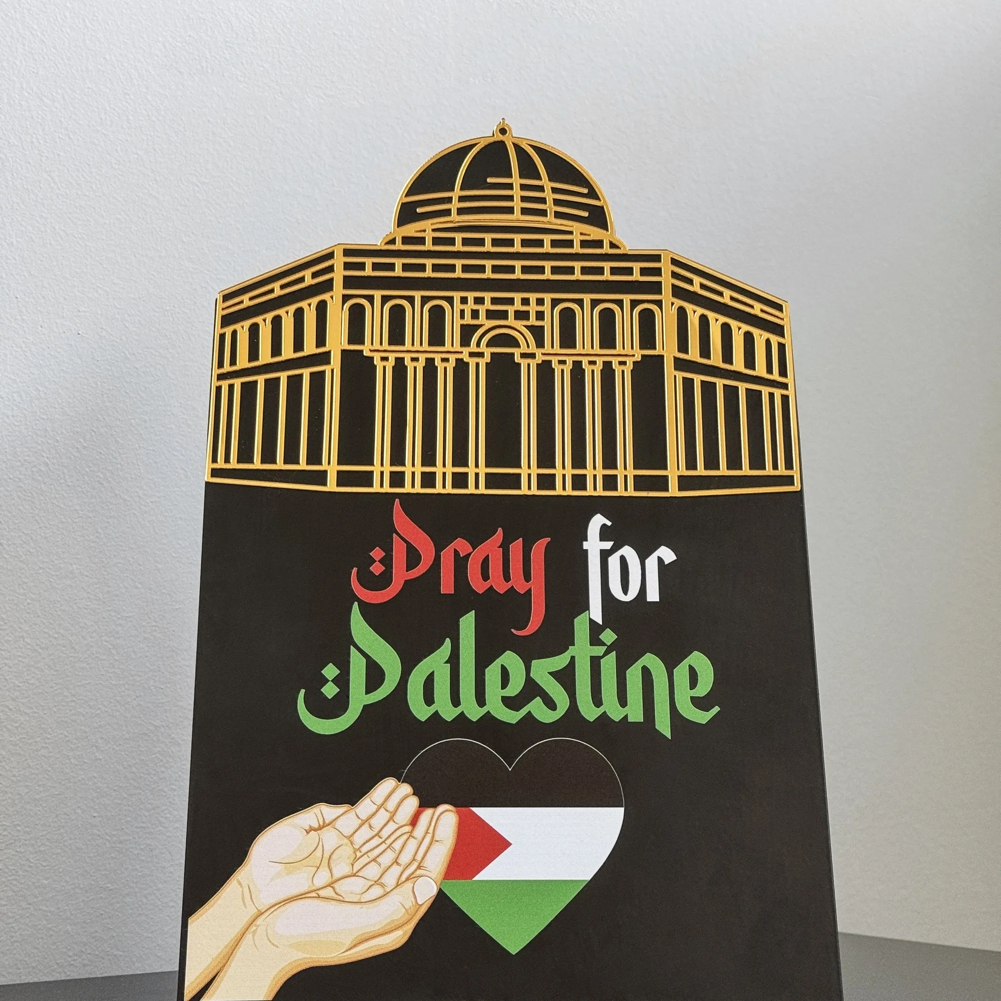 Palestine Flag Table Top (Metal) - Al-Aqsa Mosque The Dome of the Rock: Symbol of Palestine