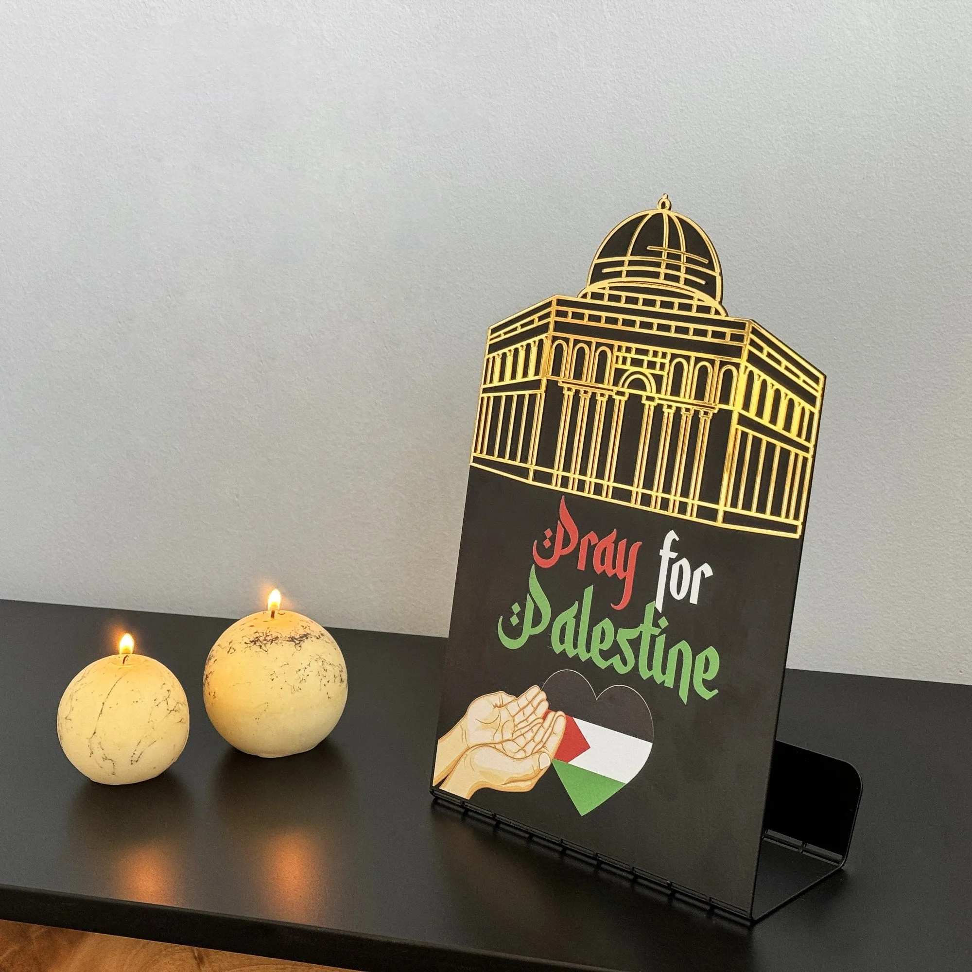 Palestine Flag Table Top (Metal) - Al-Aqsa Mosque The Dome of the Rock: Symbol of Palestine