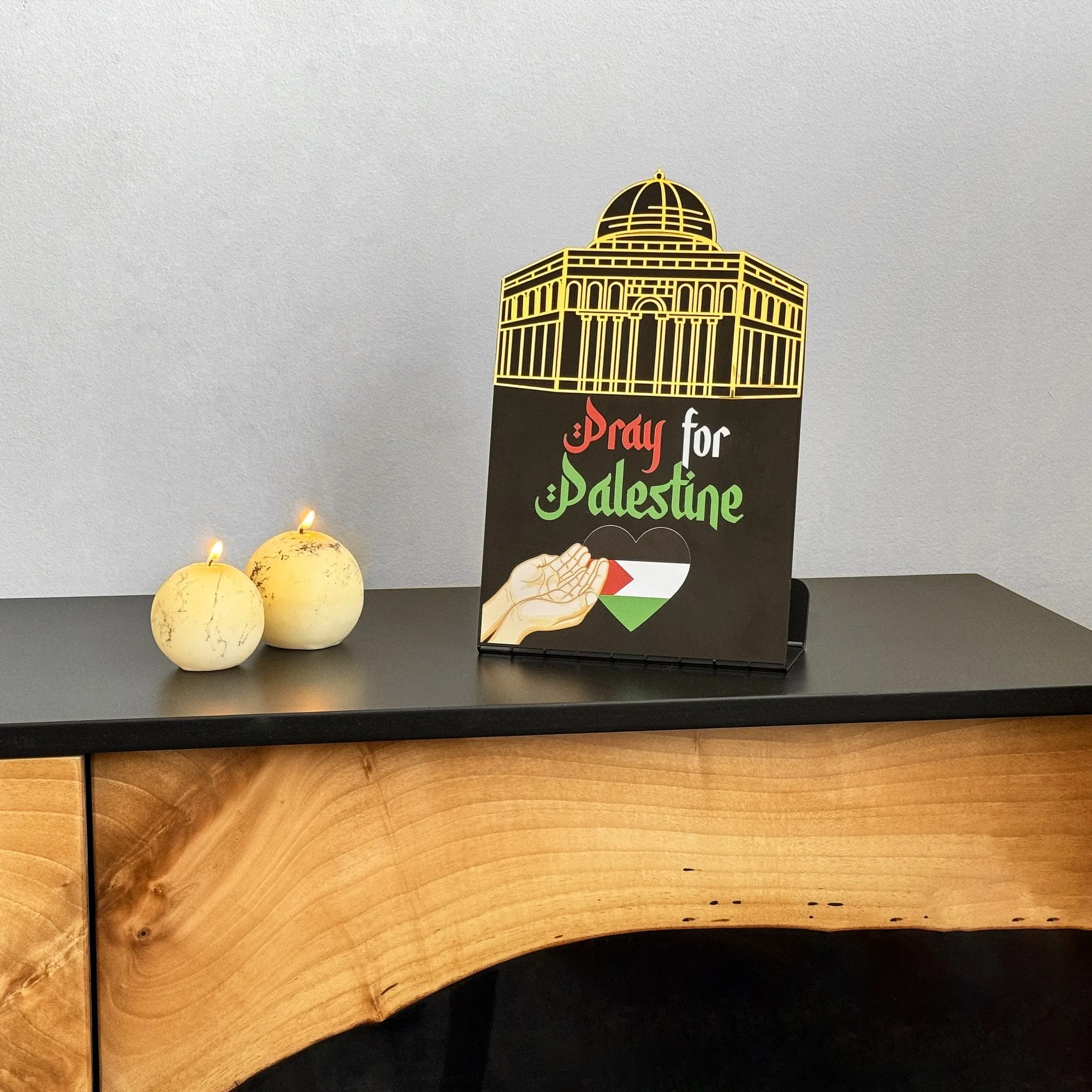 Palestine Flag Table Top (Metal) - Al-Aqsa Mosque The Dome of the Rock: Symbol of Palestine