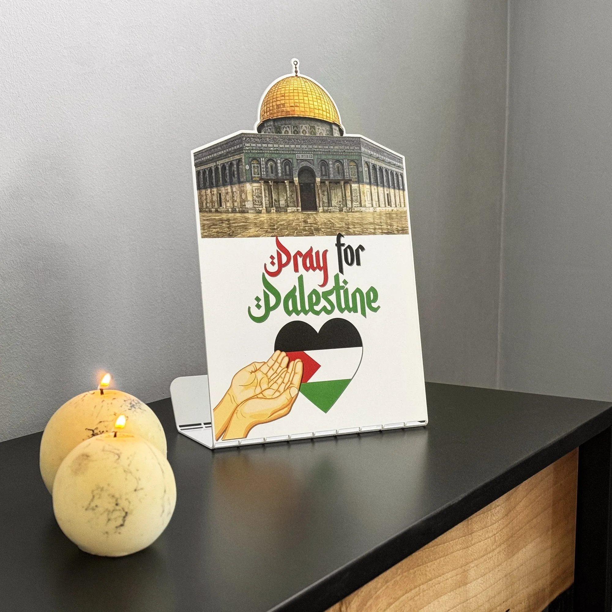 Palestine Flag Table Top (Metal) - Al-Aqsa Mosque The Dome of the Rock: Symbol of Palestine