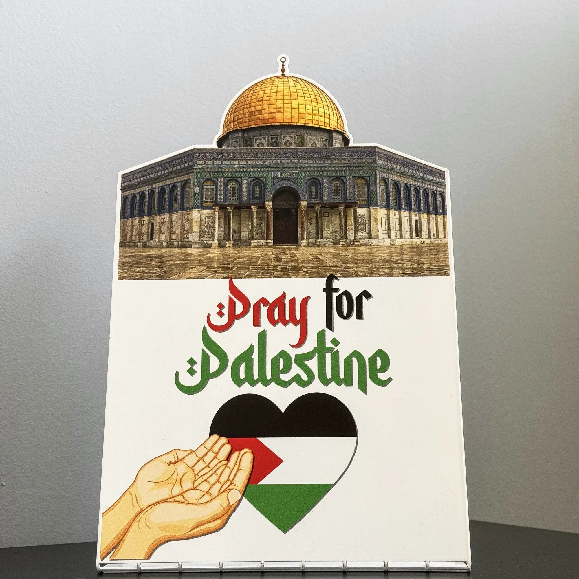 Palestine Flag Table Top (Metal) - Al-Aqsa Mosque The Dome of the Rock: Symbol of Palestine