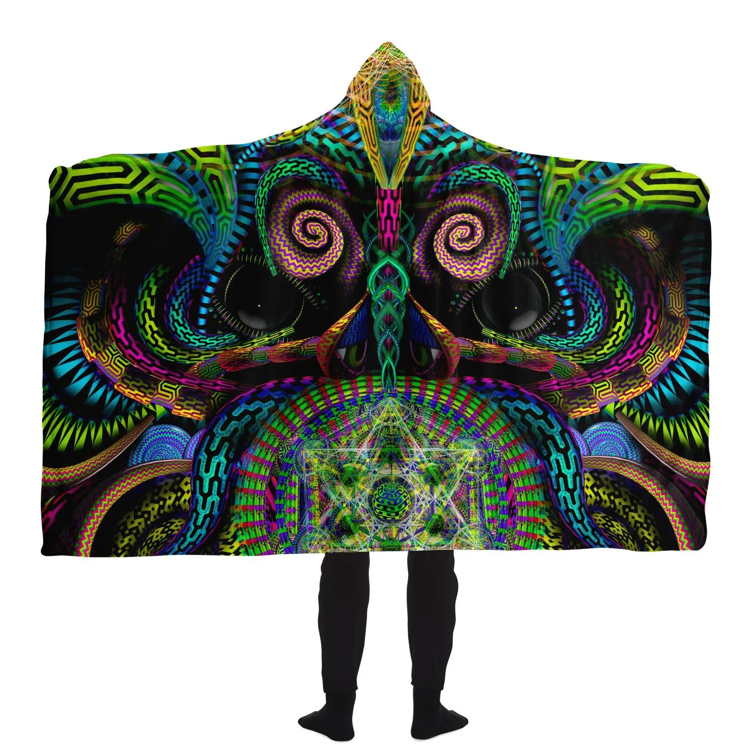 Primordial Presence Hooded Blanket