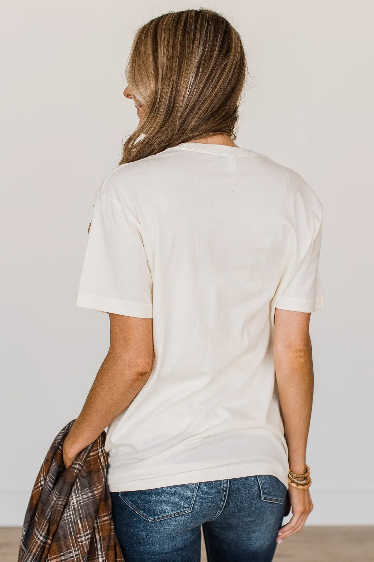 "All The Plaid And Pumpkin Things" Graphic Tee- Cream