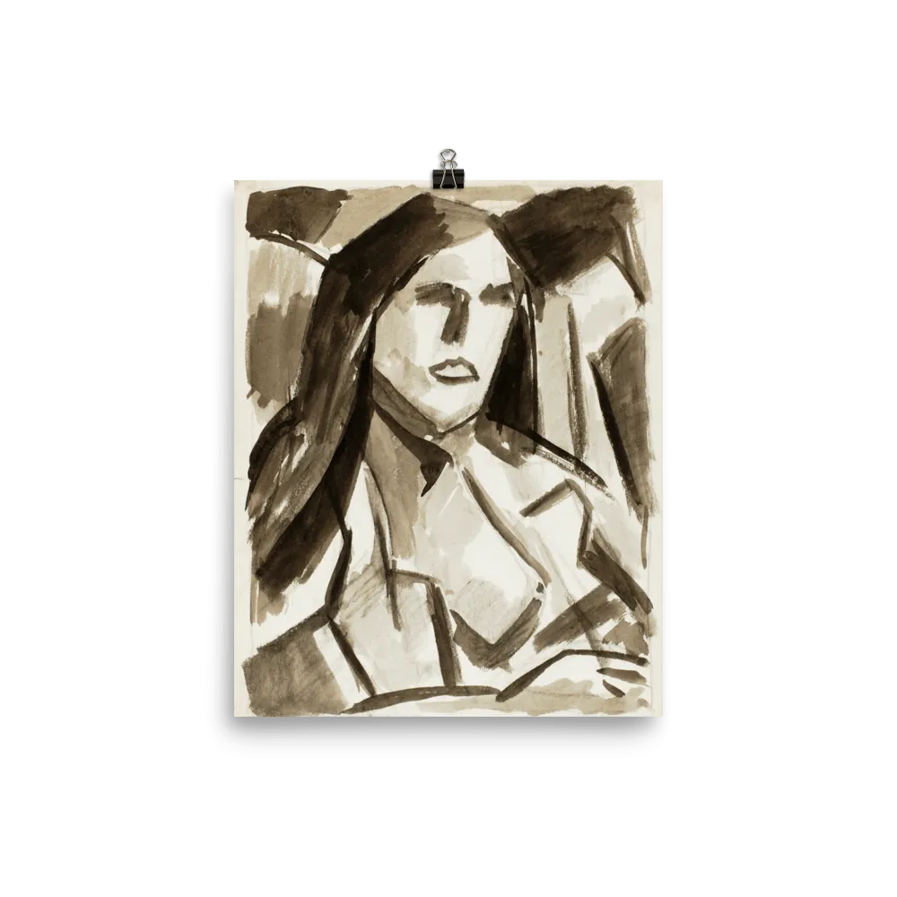 "Sketch of woman head" Art Print