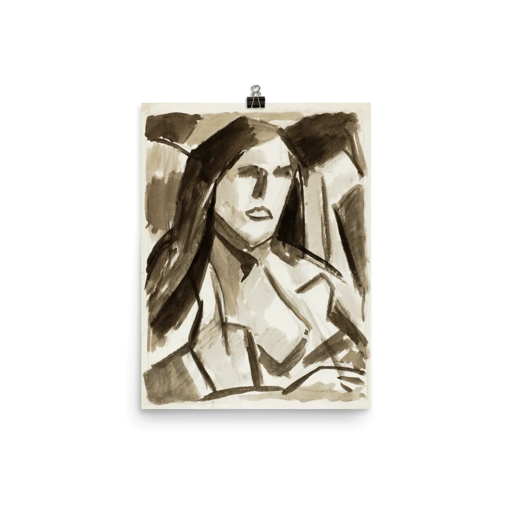 "Sketch of woman head" Art Print