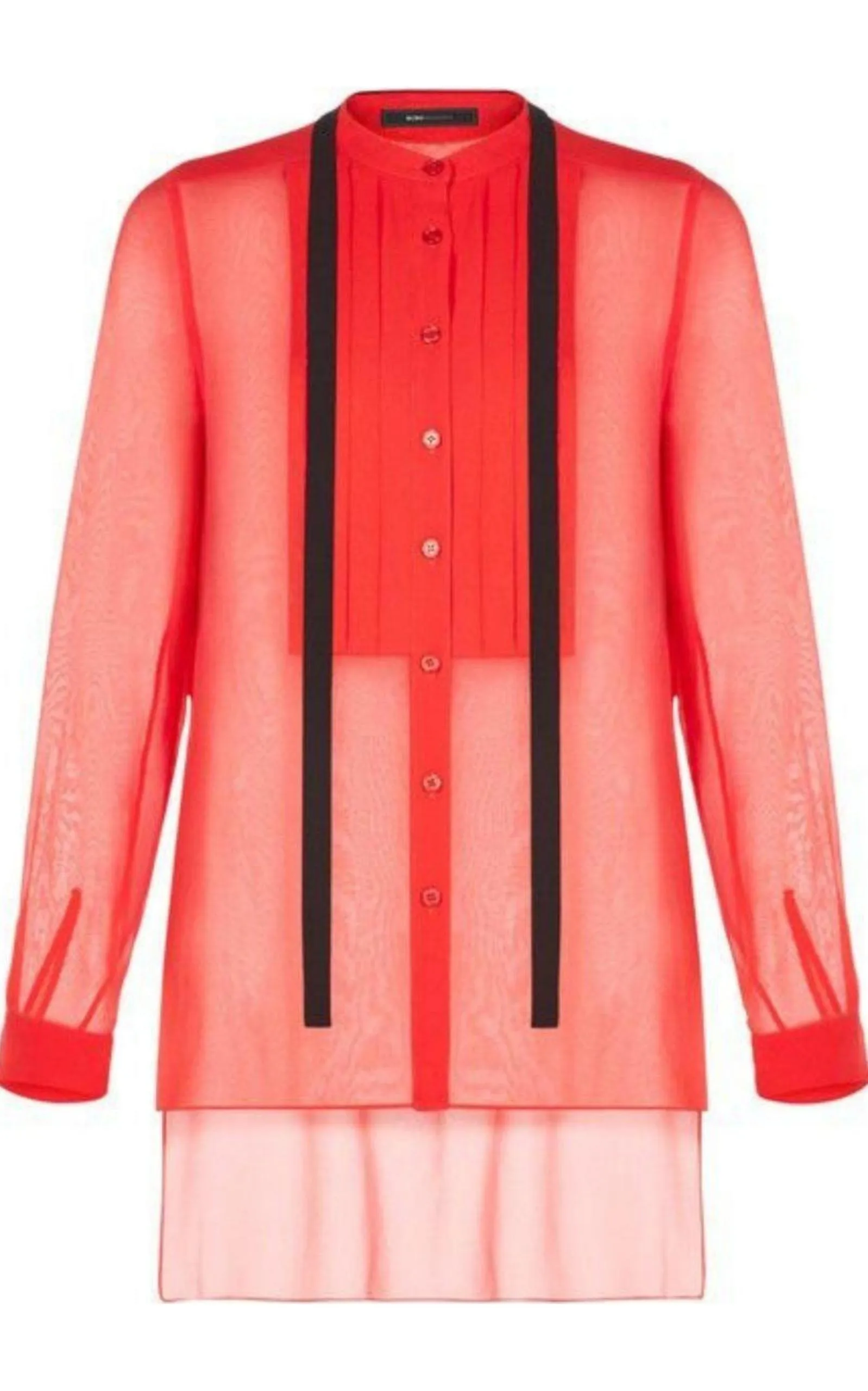 Red Berry Kristian Pleated Button-Up Shirt