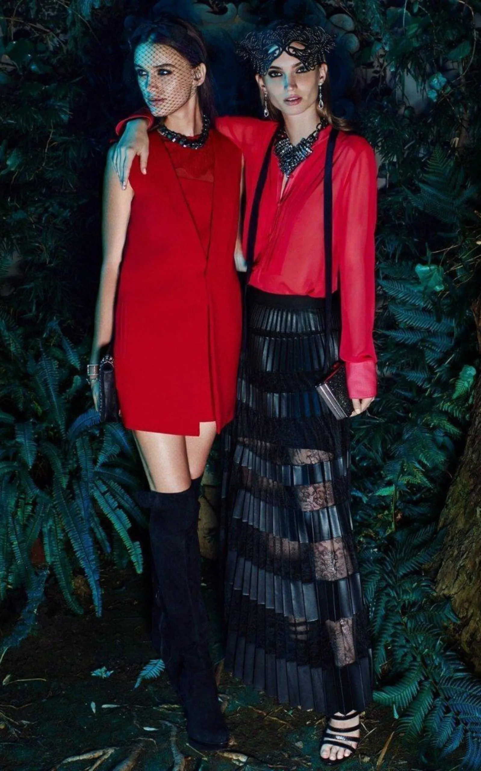 Red Berry Kristian Pleated Button-Up Shirt