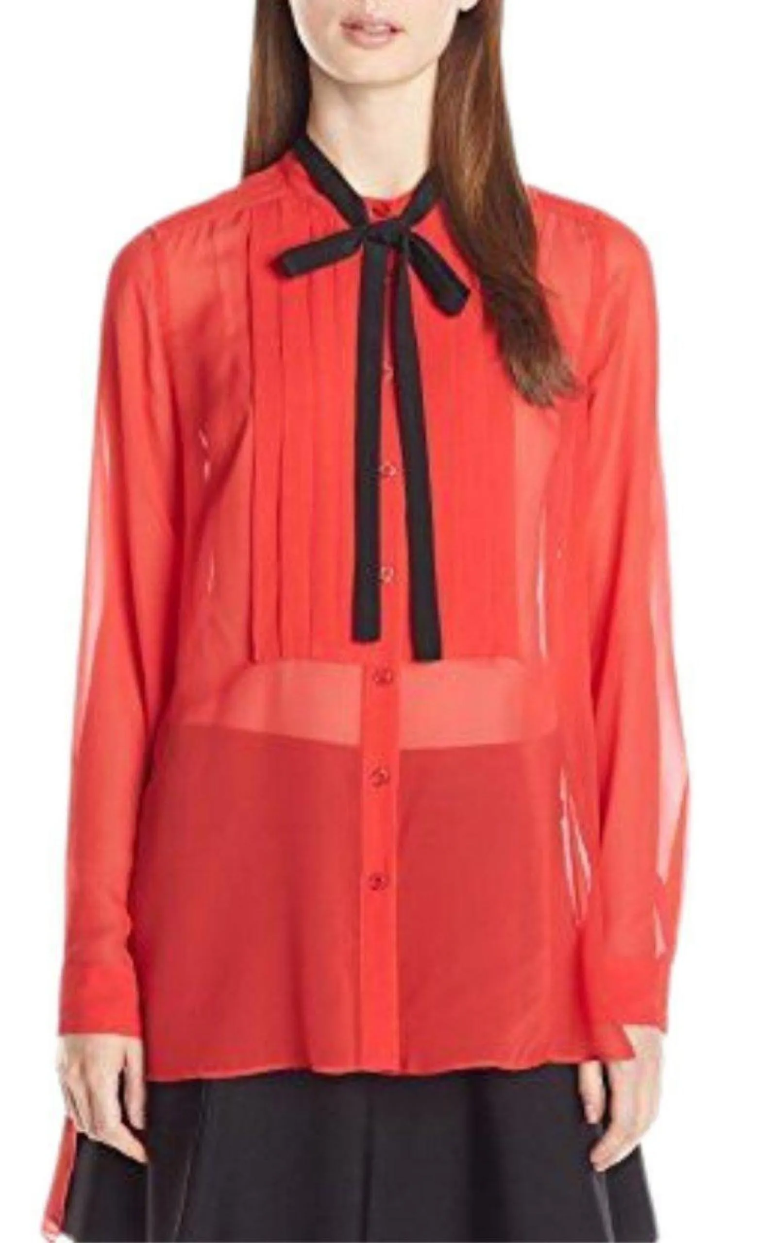 Red Berry Kristian Pleated Button-Up Shirt