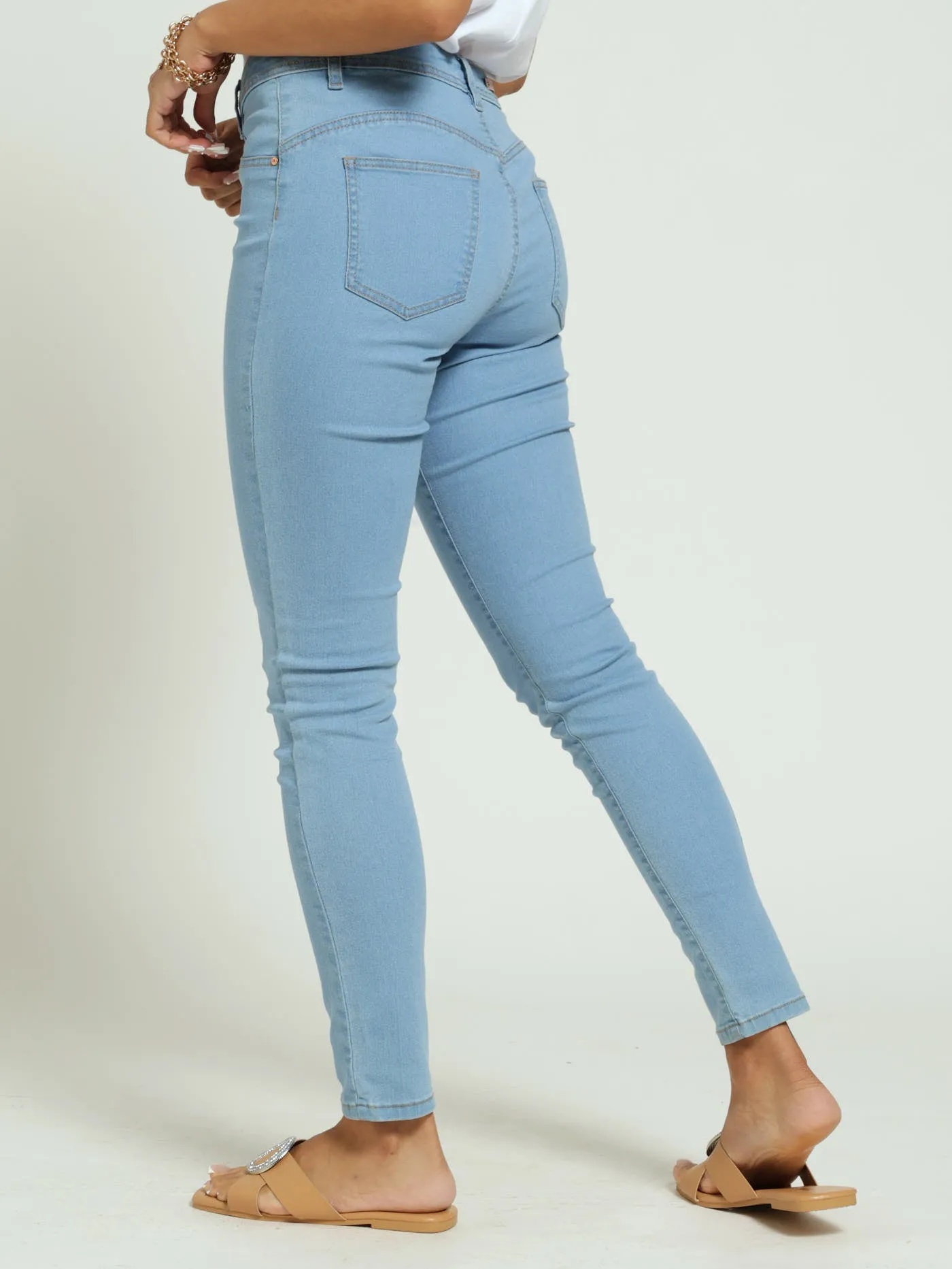 Regular Rise Push Up Denim Jean - Light Wash