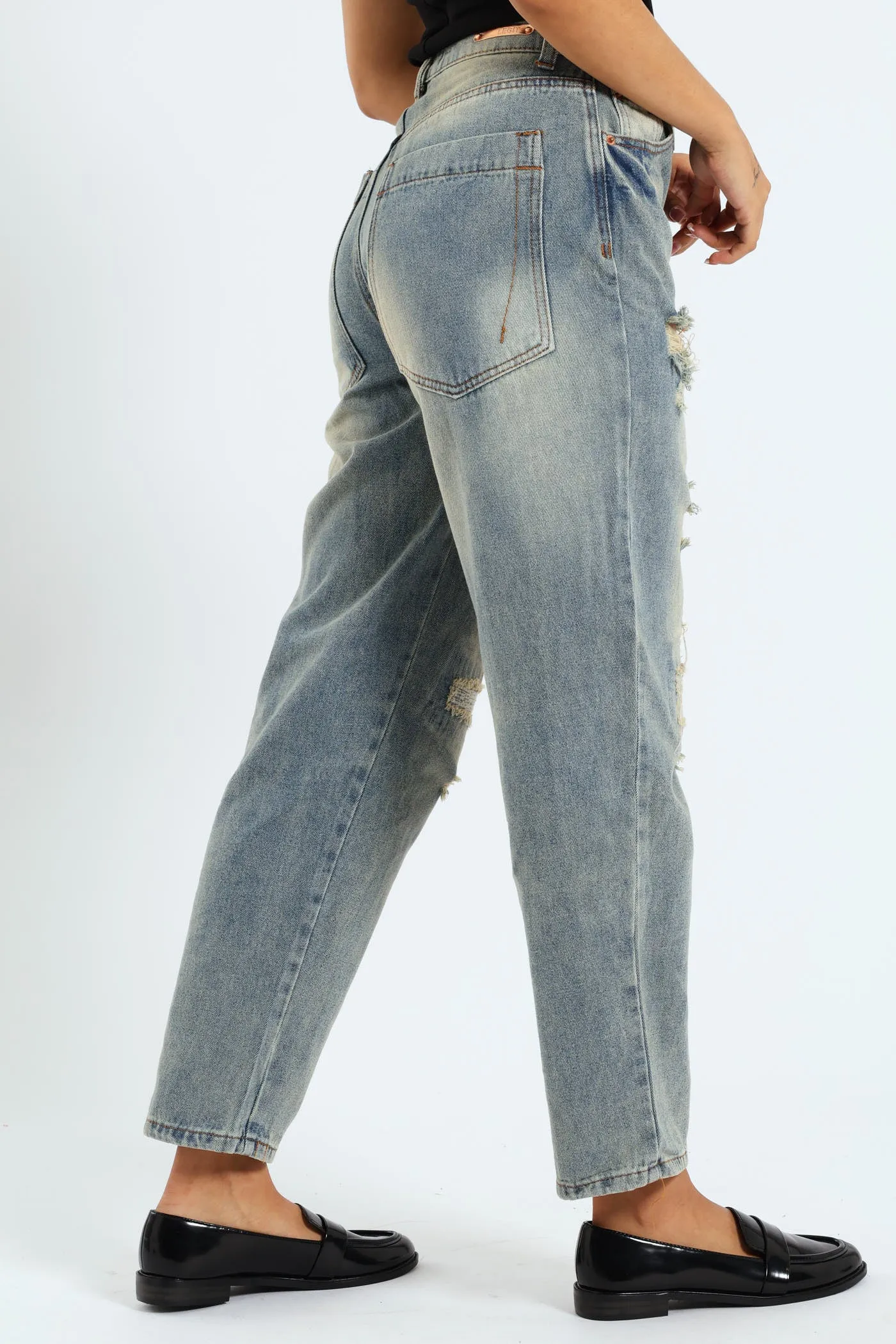 Rip & Repair Mom Jean - Tea Stain