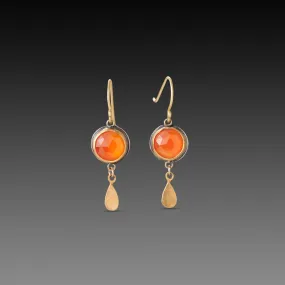 Rose Cut Carnelian Earrings