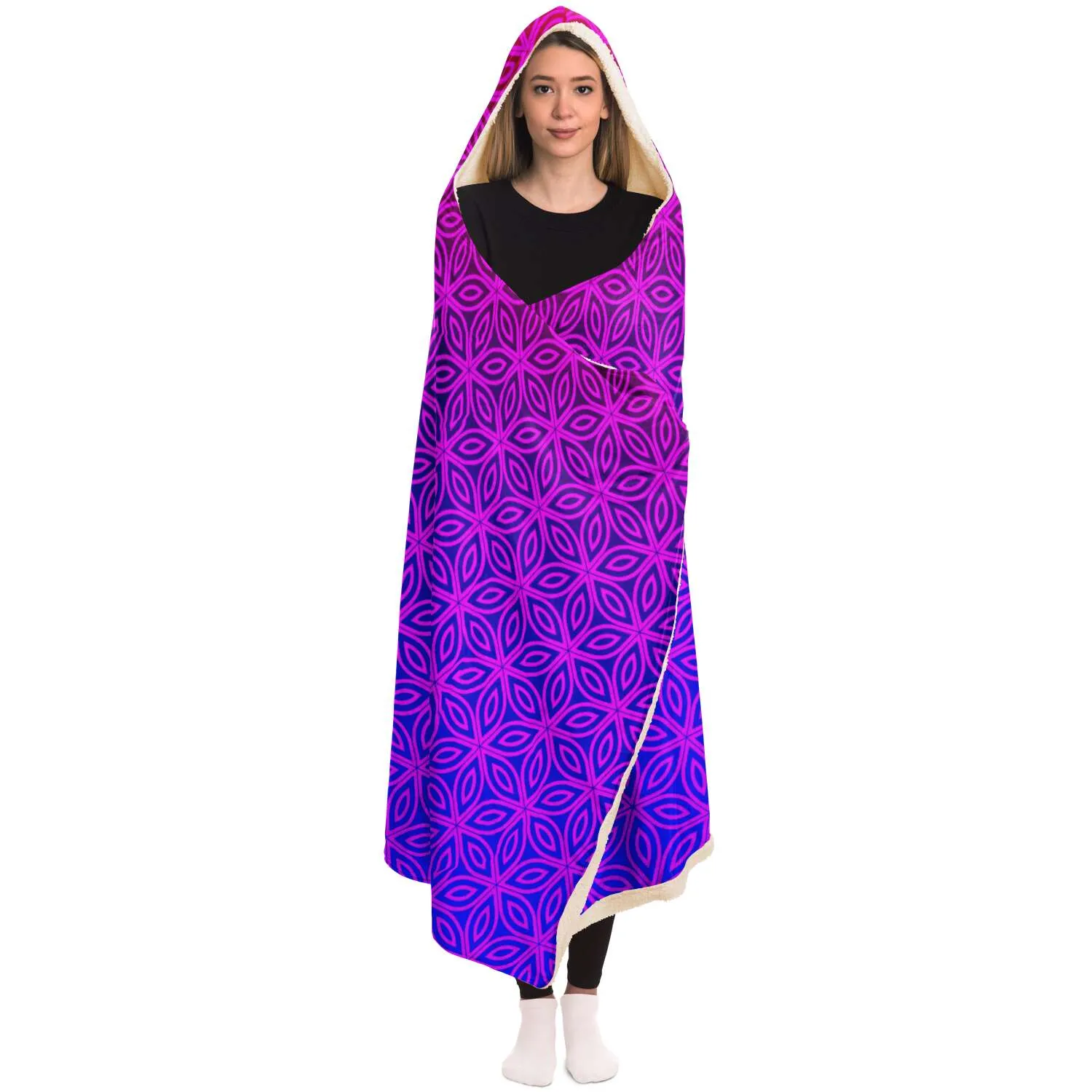 Sacral Bloom Hooded Blanket
