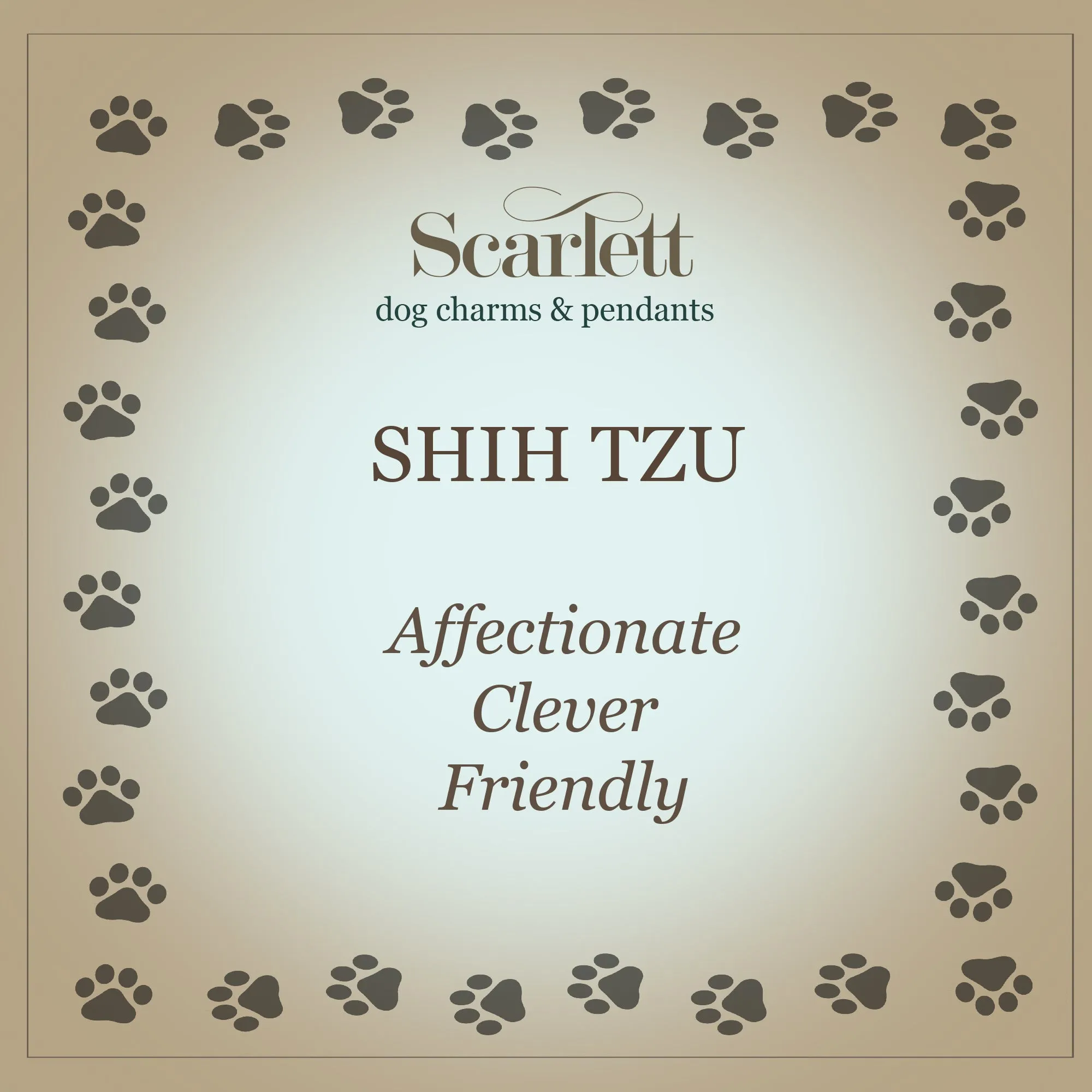 Shih Tzu Personalised Dog Tag Silver Bangle
