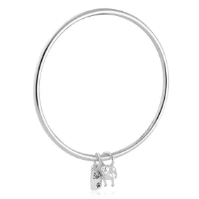 Staffordshire Bull Terrier Personalised Dog Tag Silver Bangle