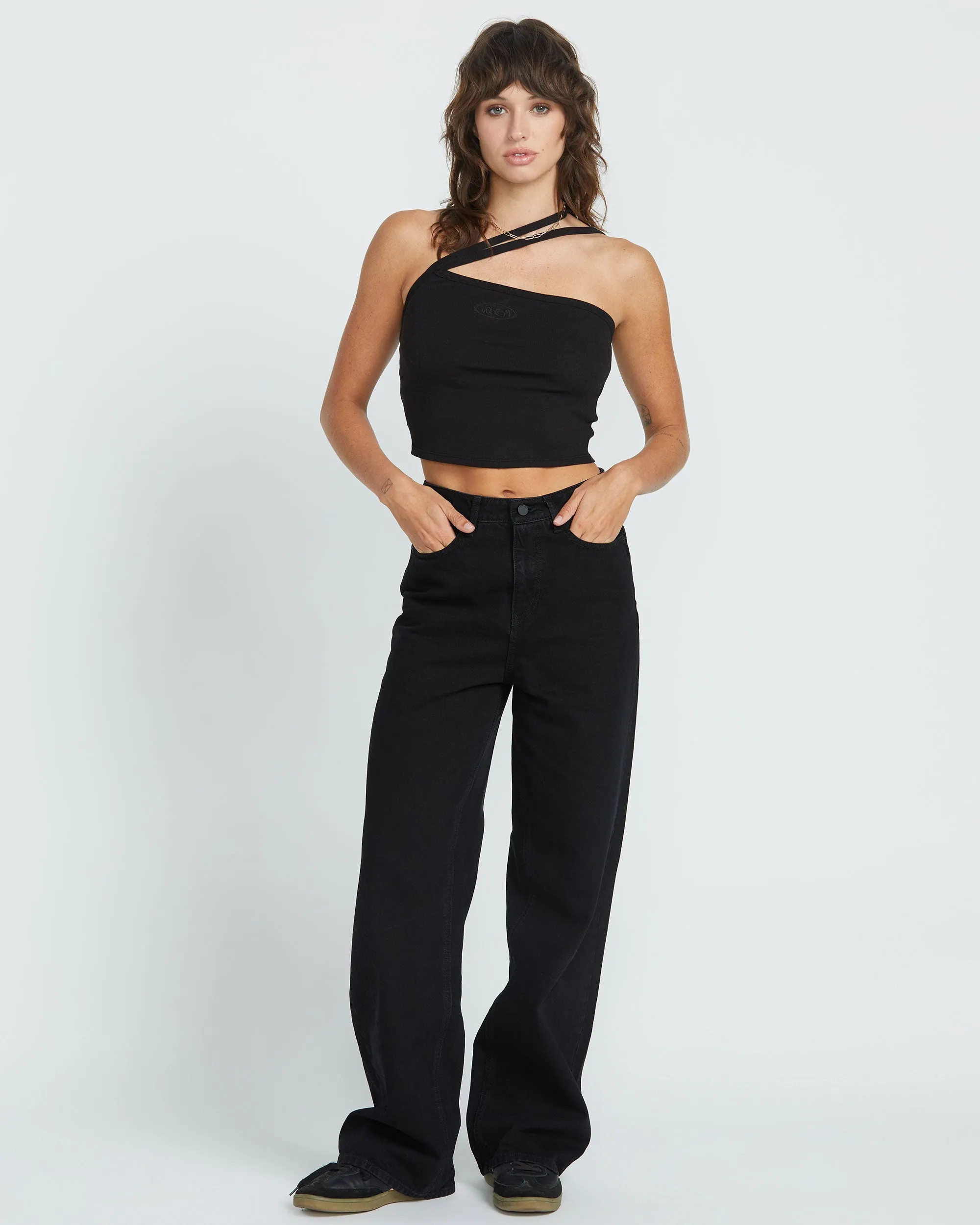 Stoned Boyfriend High Rise Jeans- Black